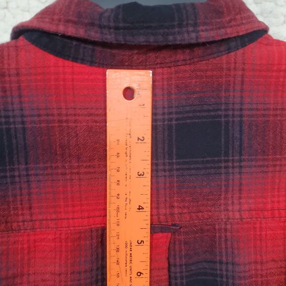 Woolrich Flannel Men’s Sz L Black Red Cotton Flannel Long Sleeves Button Shirt - Picture 12 of 15